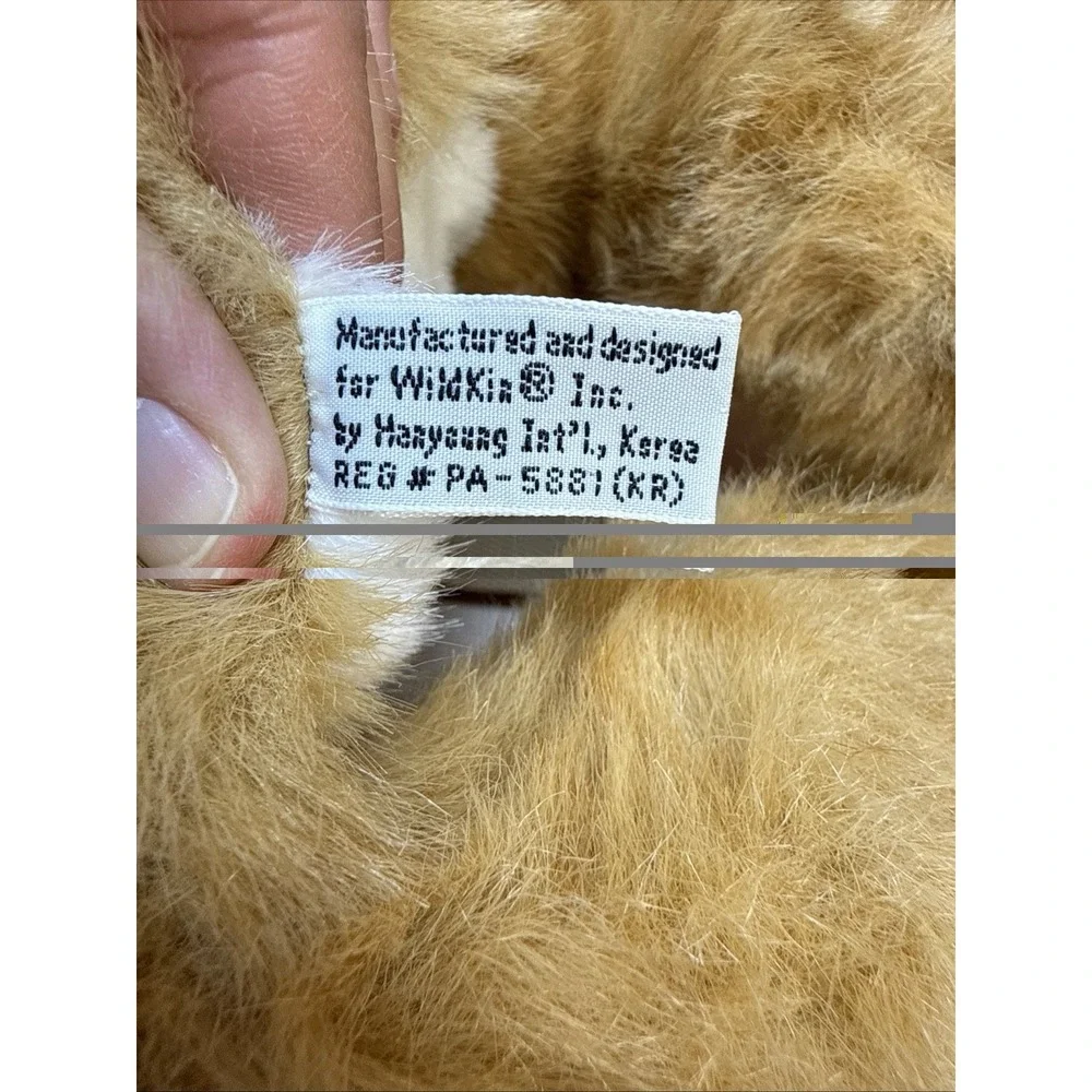 VTG WildKin Inc. Cat Backpack Kitty Plush Ginger Garfield Korea 80s 90s Faux Fur